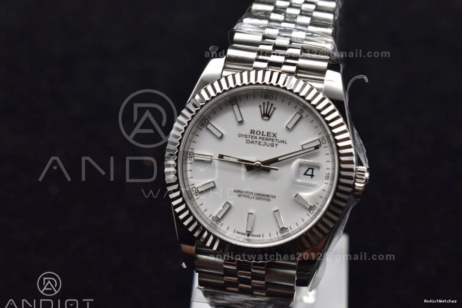 Jubilee DateJust 41 DIWF Stick Edition 904L 645 White SA Dial 126334 on Best Bracelet 1:1 Steel Chic 0210